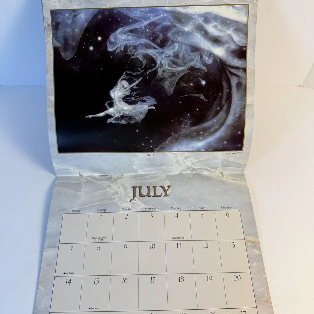 Vintage‎ 1996 Enchanted World Wizards & Magic Calendar Myles Pinkney Portal Art